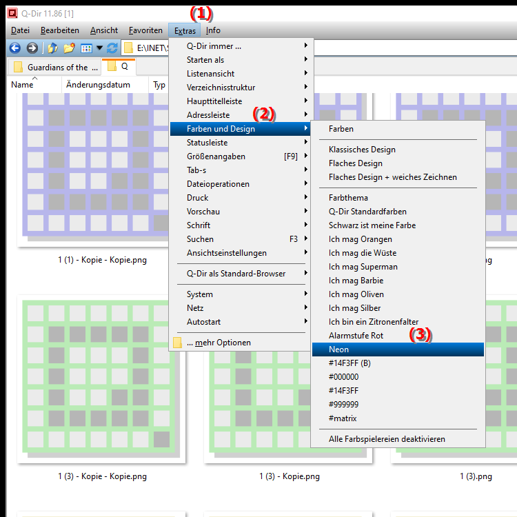 Was ist das Besondere an der Datei Explorer Neon Option